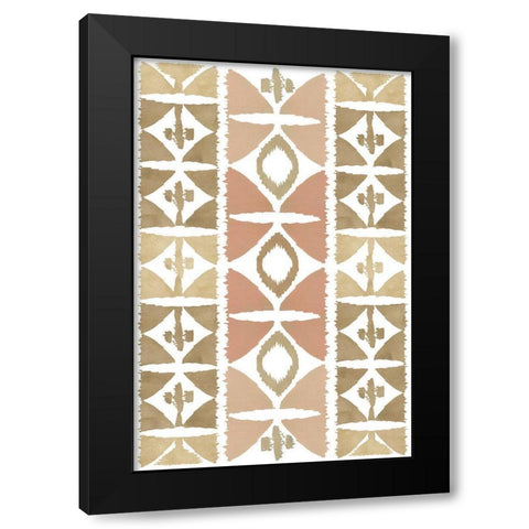Earthy Geometric VII Black Modern Wood Framed Art Print with Double Matting by Kouta, Flora