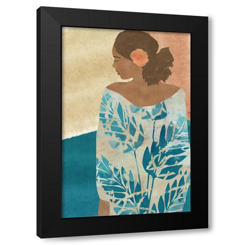 Rosita II Black Modern Wood Framed Art Print with Double Matting by Kouta, Flora