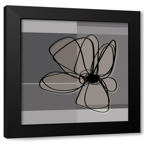 Greige November Flowers Black Modern Wood Framed Art Print by Haase, Andrea