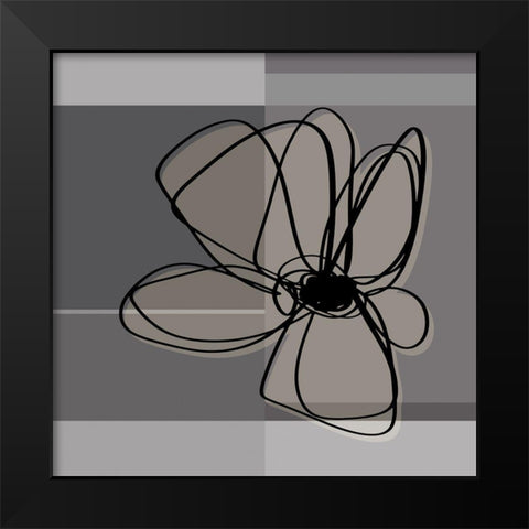 Greige November Flowers Black Modern Wood Framed Art Print by Haase, Andrea