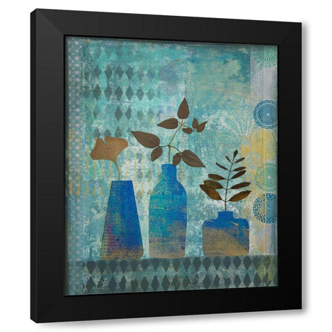 Windowsill of Flowers Black Modern Wood Framed Art Print with Double Matting by Haase, Andrea
