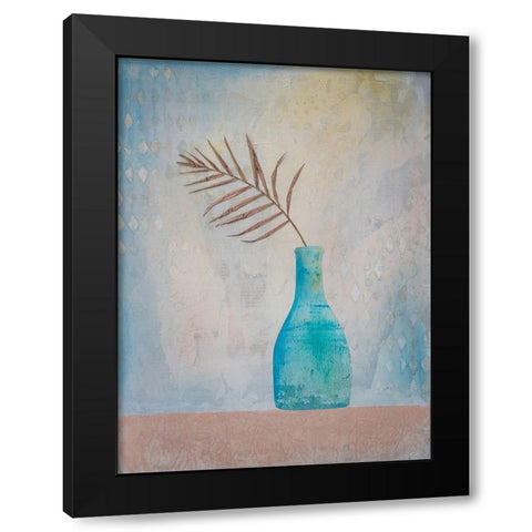 Palm Leaf Purity Black Modern Wood Framed Art Print with Double Matting by Haase, Andrea