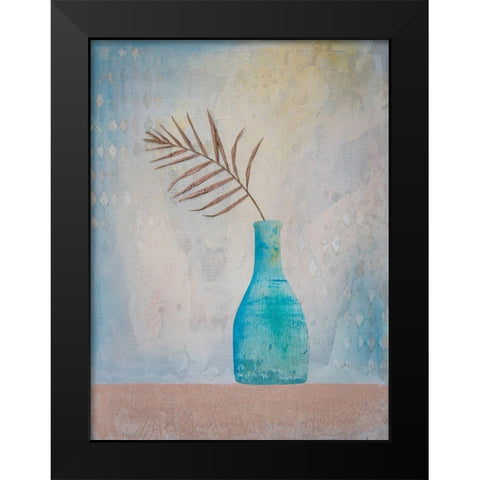 Palm Leaf Purity Black Modern Wood Framed Art Print by Haase, Andrea