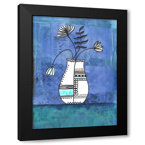 Flower Surprise Black Modern Wood Framed Art Print with Double Matting by Haase, Andrea
