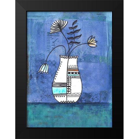 Flower Surprise Black Modern Wood Framed Art Print by Haase, Andrea