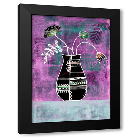 Floral Beauties I Black Modern Wood Framed Art Print by Haase, Andrea