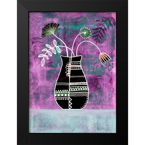 Floral Beauties I Black Modern Wood Framed Art Print by Haase, Andrea