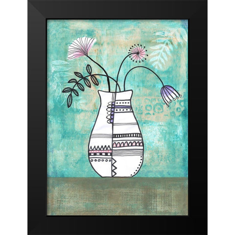 Floral Beauties II Black Modern Wood Framed Art Print by Haase, Andrea