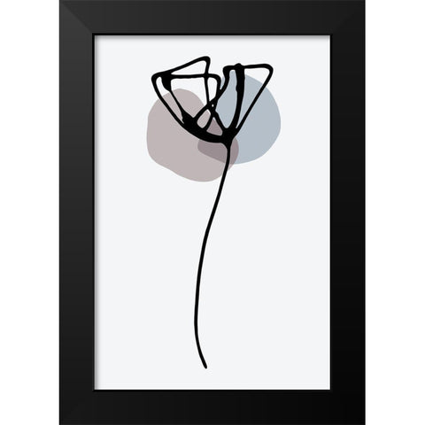 Minimal Tulip Black Modern Wood Framed Art Print by Haase, Andrea