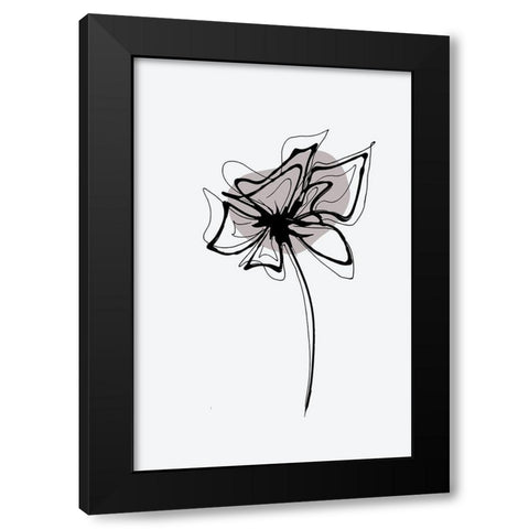 Minimal Gilia Flower Black Modern Wood Framed Art Print with Double Matting by Haase, Andrea