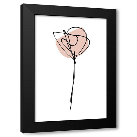 Minimal Canna Flower Black Modern Wood Framed Art Print by Haase, Andrea