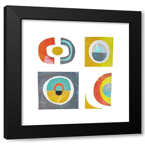 Cutout Geometrics Black Modern Wood Framed Art Print with Double Matting by Haase, Andrea