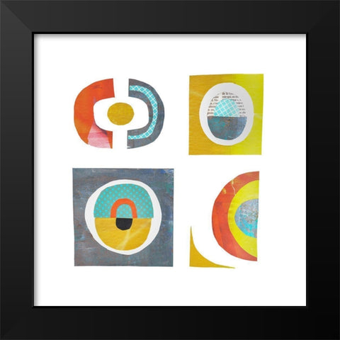 Cutout Geometrics Black Modern Wood Framed Art Print by Haase, Andrea