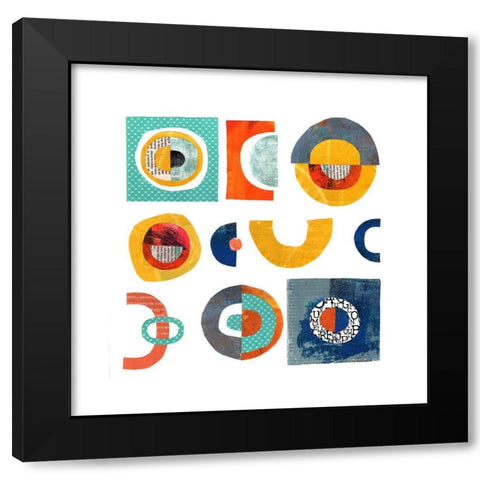 Papercut Geometry Black Modern Wood Framed Art Print with Double Matting by Haase, Andrea