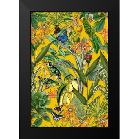 The Jungle of the Birds Black Modern Wood Framed Art Print by Haase, Andrea