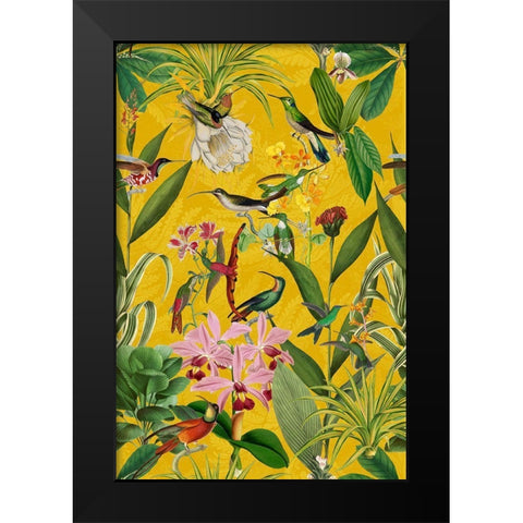 Hummingbirds Garden Black Modern Wood Framed Art Print by Haase, Andrea