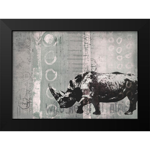 Rhino Wild Africa II Black Modern Wood Framed Art Print by Haase, Andrea