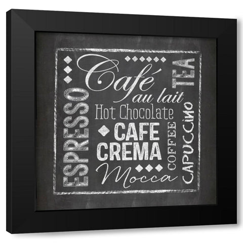 Coffee Chalkboard Black Modern Wood Framed Art Print by Haase, Andrea