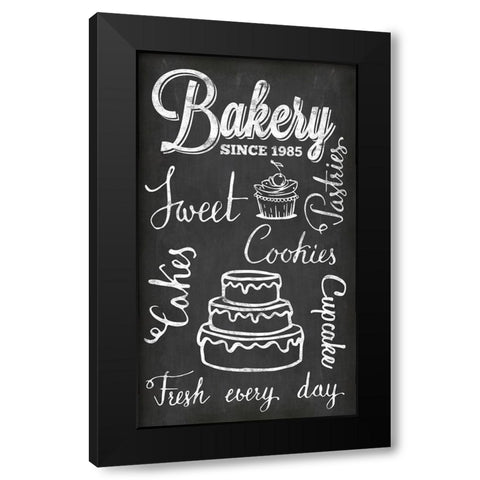 Chalkboard Fresh Bakery Black Modern Wood Framed Art Print with Double Matting by Haase, Andrea