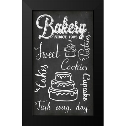 Chalkboard Fresh Bakery Black Modern Wood Framed Art Print by Haase, Andrea