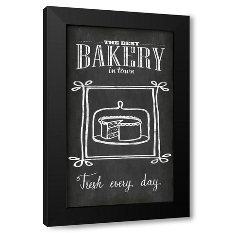 Chalkboard Bakery Black Modern Wood Framed Art Print with Double Matting by Haase, Andrea