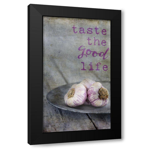 Kitchen Art Garlic Taste Black Modern Wood Framed Art Print by Haase, Andrea
