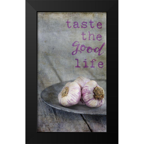 Kitchen Art Garlic Taste Black Modern Wood Framed Art Print by Haase, Andrea