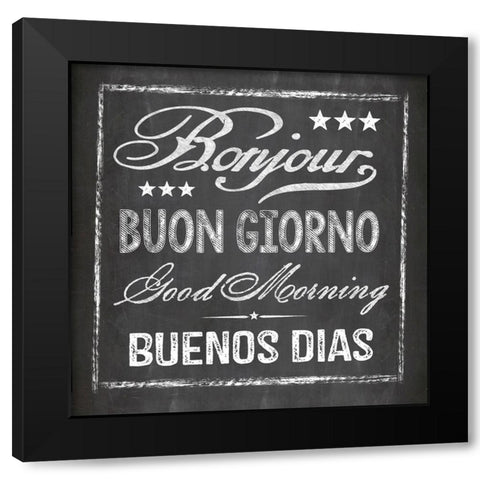 Chalkboard Greeting Black Modern Wood Framed Art Print with Double Matting by Haase, Andrea