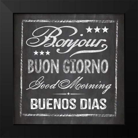 Chalkboard Greeting Black Modern Wood Framed Art Print by Haase, Andrea