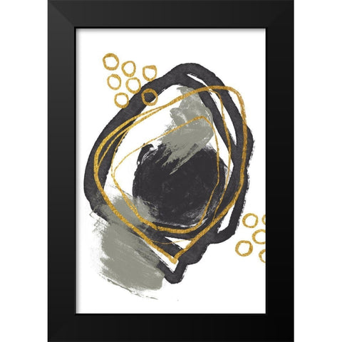 Gold Meets Neutrals I Black Modern Wood Framed Art Print by Haase, Andrea