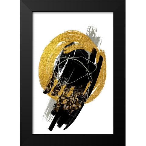 Gold Meets Neutrals III Black Modern Wood Framed Art Print by Haase, Andrea