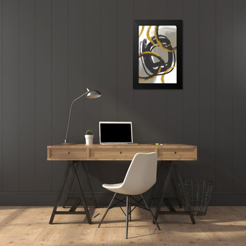 Gold Meets Neutrals IV Black Modern Wood Framed Art Print by Haase, Andrea