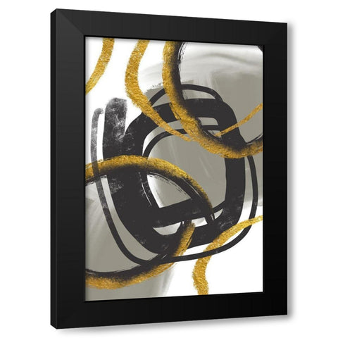 Gold Meets Neutrals IV Black Modern Wood Framed Art Print by Haase, Andrea