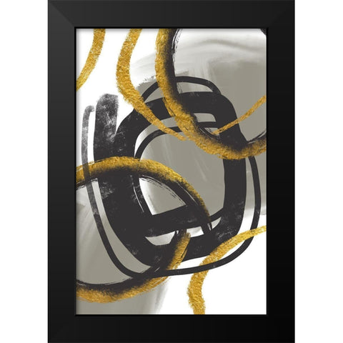 Gold Meets Neutrals IV Black Modern Wood Framed Art Print by Haase, Andrea