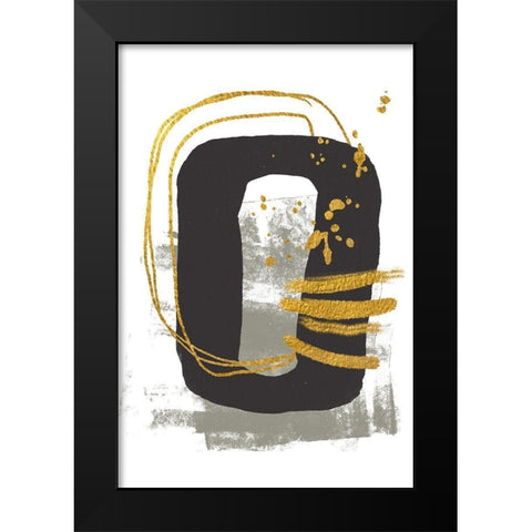 Gold Meets Neutrals V Black Modern Wood Framed Art Print by Haase, Andrea