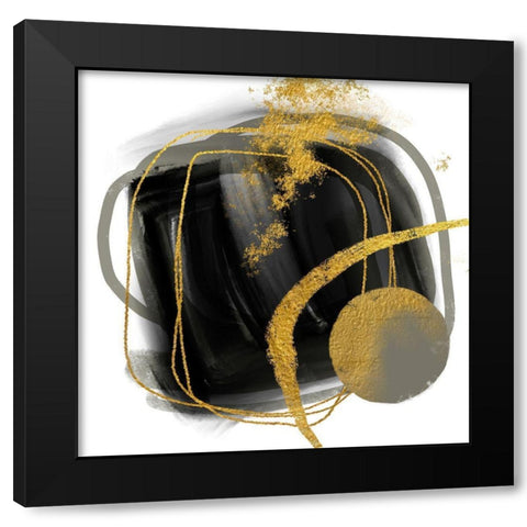 Gold Meets Neutrals VII Black Modern Wood Framed Art Print by Haase, Andrea