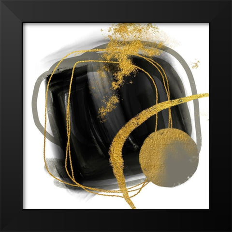 Gold Meets Neutrals VII Black Modern Wood Framed Art Print by Haase, Andrea