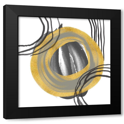Gold Meets Neutrals VIII Black Modern Wood Framed Art Print by Haase, Andrea