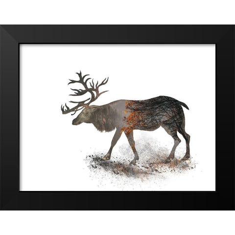 Mighty Elk White Black Modern Wood Framed Art Print by Haase, Andrea