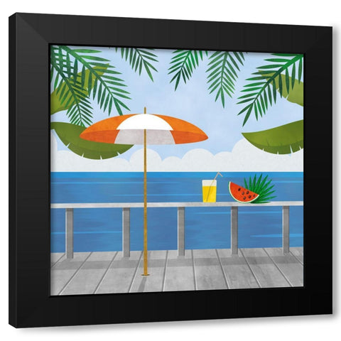 Enjoy the View Black Modern Wood Framed Art Print with Double Matting by Haase, Andrea