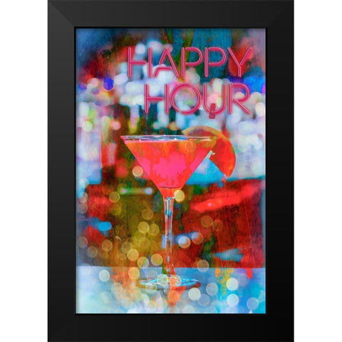 Happy Hour Black Modern Wood Framed Art Print by Haase, Andrea