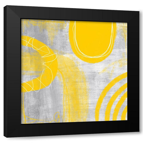 Abstract Summer Joy Black Modern Wood Framed Art Print with Double Matting by Haase, Andrea