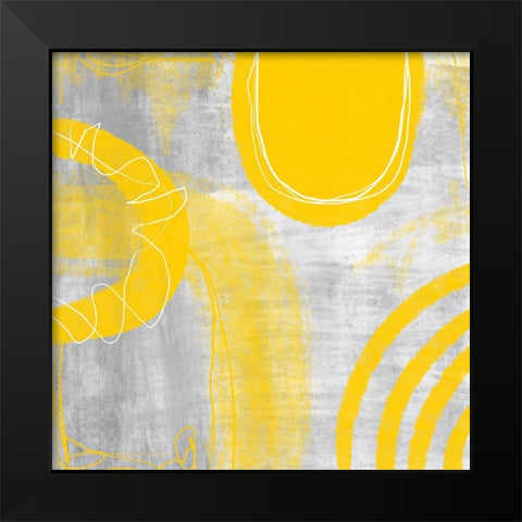 Abstract Summer Joy Black Modern Wood Framed Art Print by Haase, Andrea