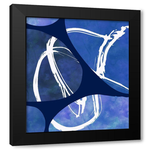 Indigo Lines II Black Modern Wood Framed Art Print with Double Matting by Haase, Andrea