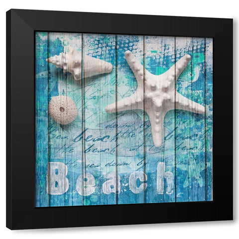 Beach Summer Black Modern Wood Framed Art Print by Haase, Andrea