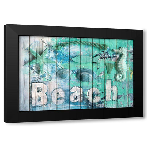 Happy Summer  Black Modern Wood Framed Art Print by Haase, Andrea