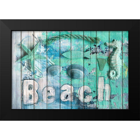 Happy Summer  Black Modern Wood Framed Art Print by Haase, Andrea