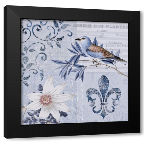 Summer Birds Garden Black Modern Wood Framed Art Print with Double Matting by Haase, Andrea