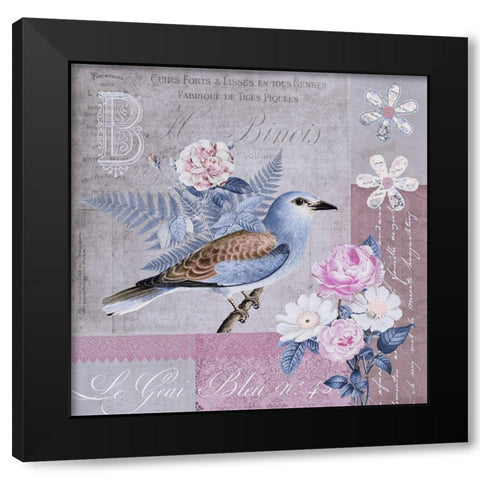 Birds Nostalgia Black Modern Wood Framed Art Print by Haase, Andrea