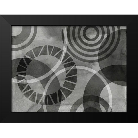 Layered Circles Black Modern Wood Framed Art Print by Haase, Andrea